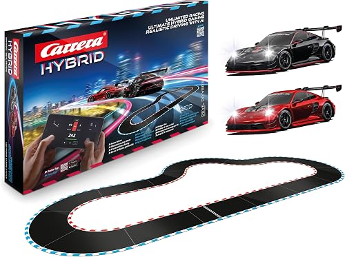 Carrera Hybrid Devil Drivers mit einem roten und einem schwarzen Porsche.